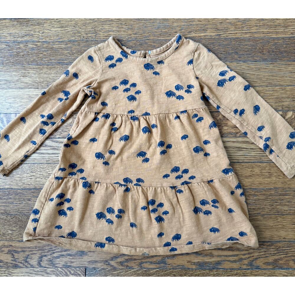 Little Co Girls' Bison Print Dress Size 2